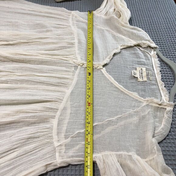 Denim & Supply Ralph Lauren Top Women XS Gauze Babydoll Boho Peasant Americana - Picture 12 of 14